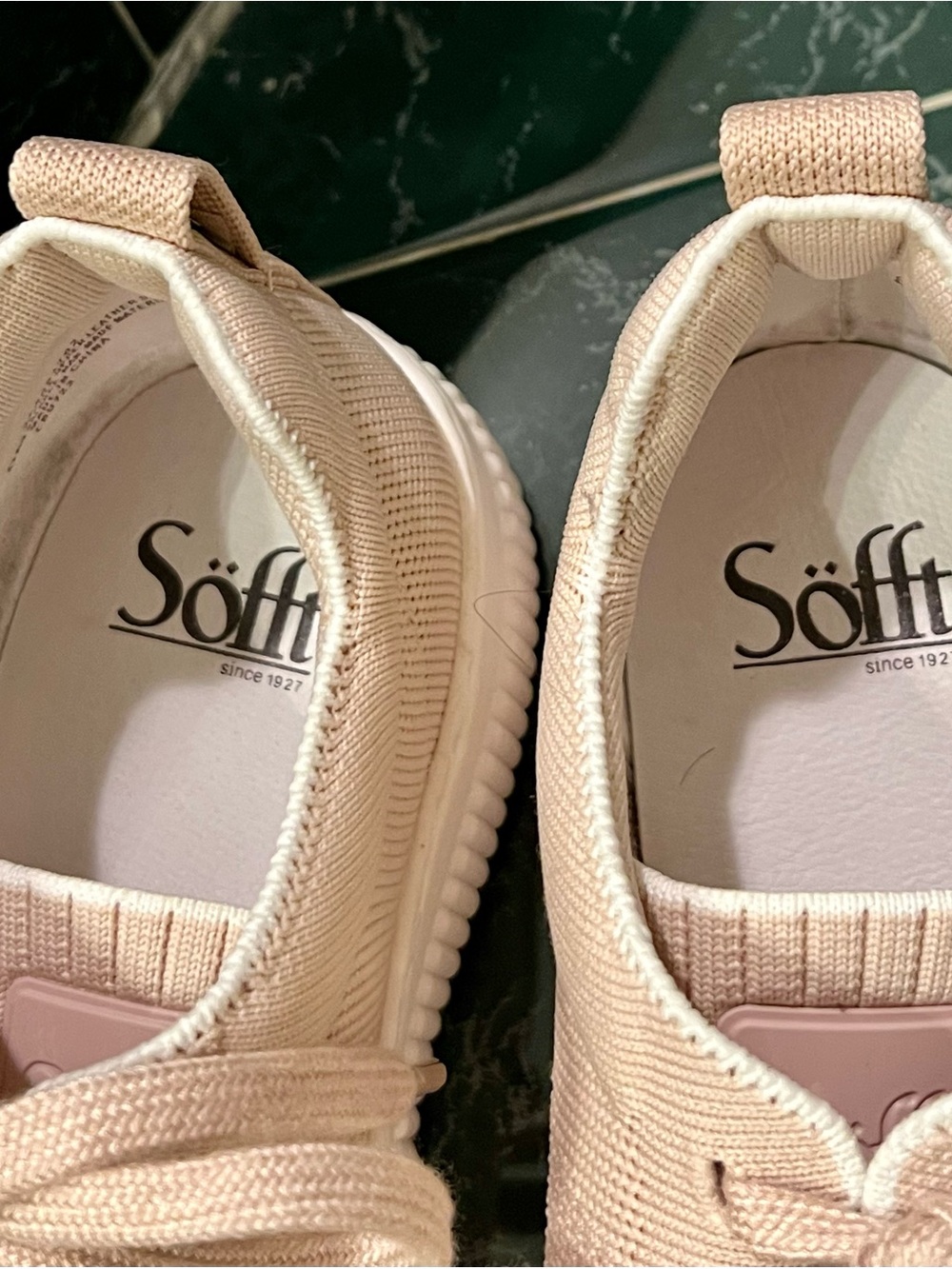 Sofft Women's Knit Lace-Up Sneakers in Light Pink Beige - Picture 2 of 3